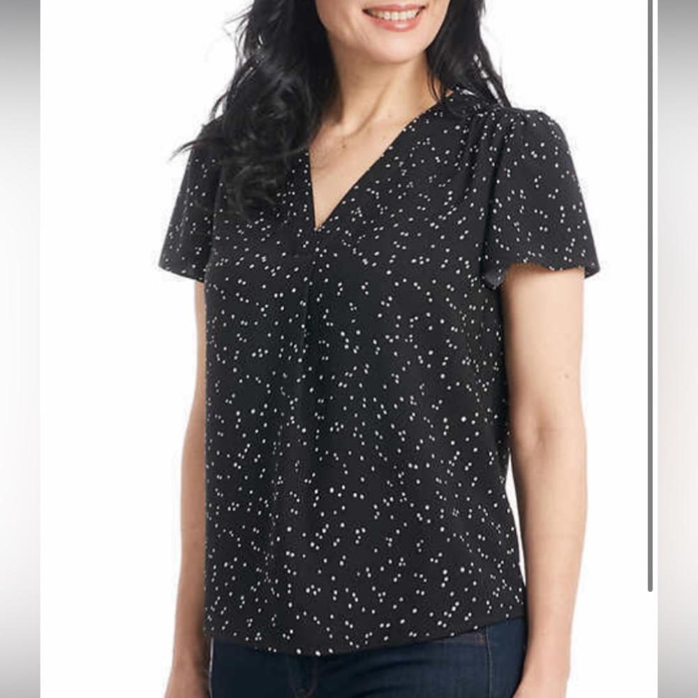 Hilary Radley Polka Dot Blouse